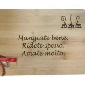 Tagliere Cucina Legno Bambù Personalizzato con Incisione Laser