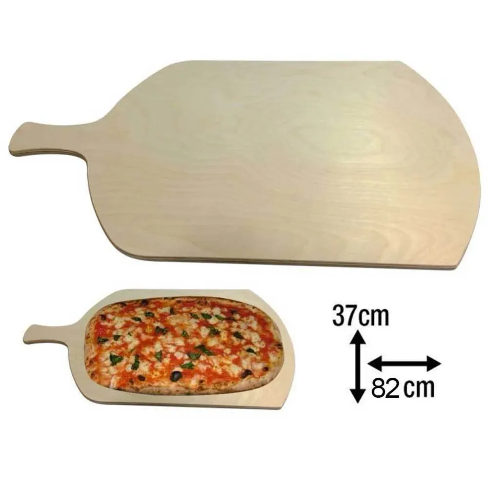 Tagliere Per Pizza Metro Teglia Vassoio Legno Rettangolare Con Manico 82x37cm