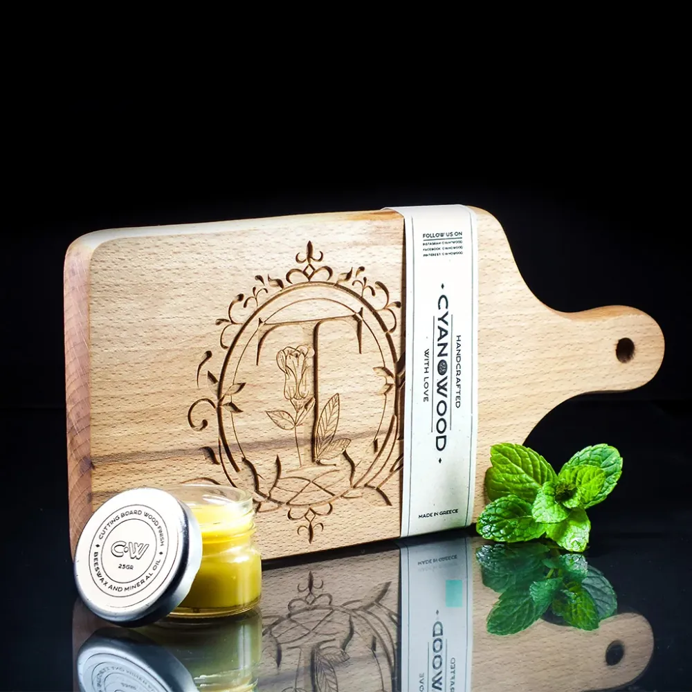 Tagliere per salumi legno di faggio - Monogramma inciso