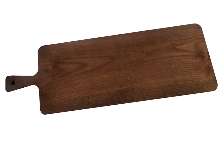 Tagliere Portata Cm.70x20x7h Frassino Tinta Noce C/piedi E Manico