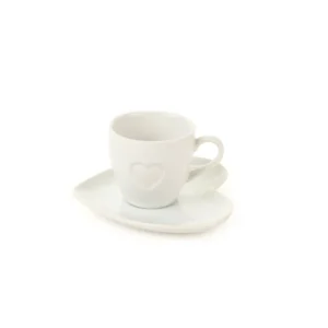 Tazza Caffè Cuore Bianca