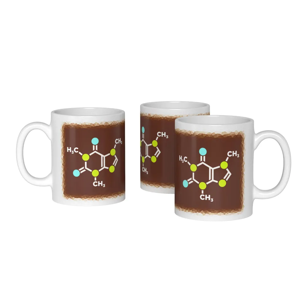 Tazza con molecola di caffeina