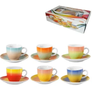 Tazza con piattino Tavola colori la confezione contiene 6 tazze