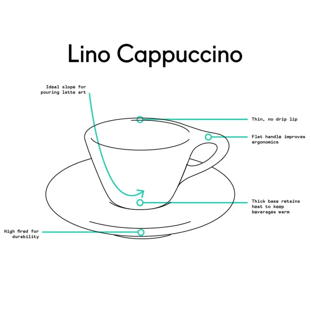 Tazza Grande Cappuccino Lino 180ml - Bianco