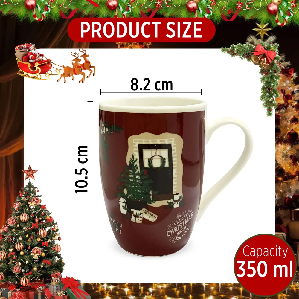 Tazza natalizia Nuvole di Stoffa Mug ceramica Holly Decoro Natale 350ml 6330