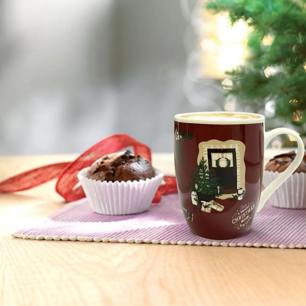 Tazza natalizia Nuvole di Stoffa Mug ceramica Holly Decoro Natale 350ml 6330