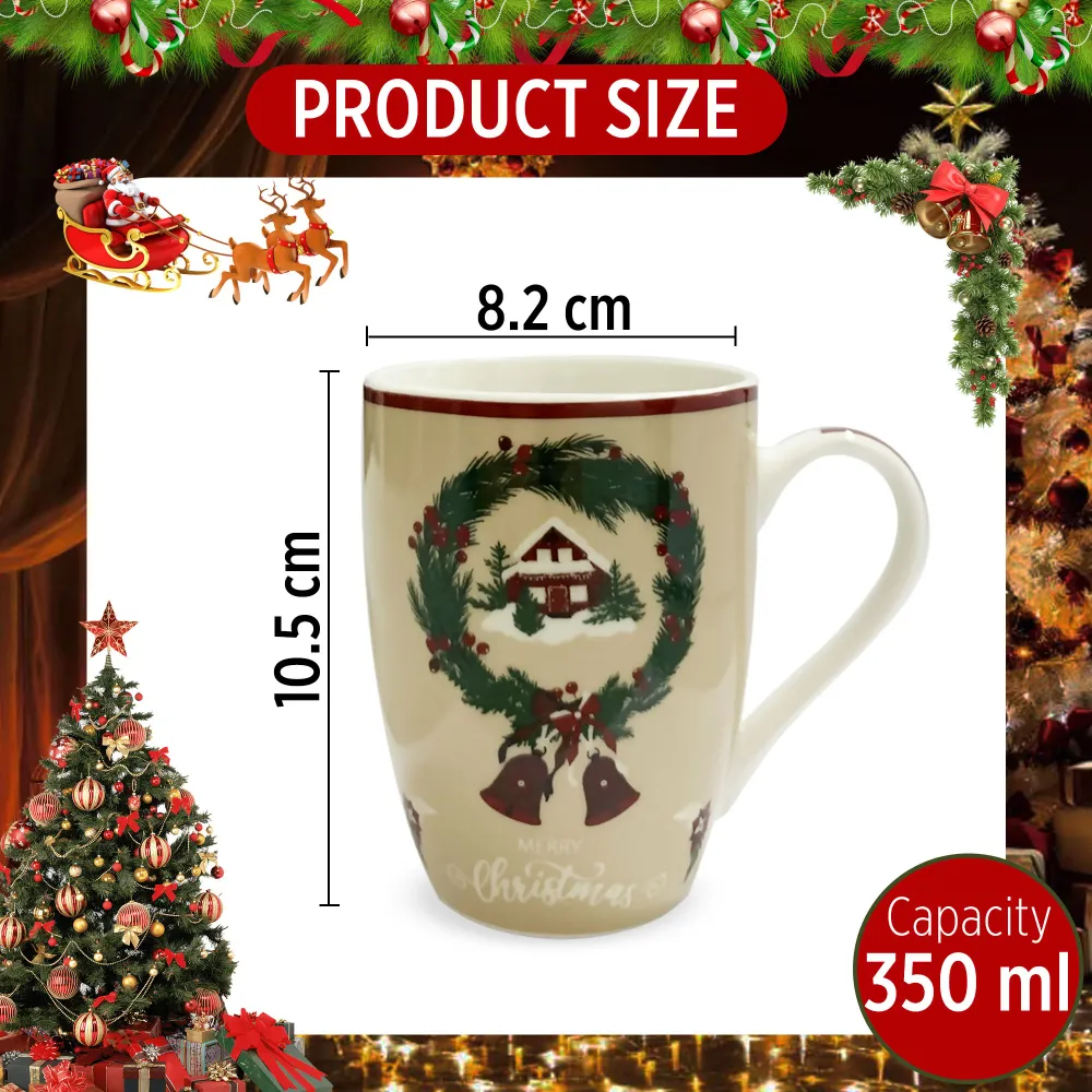 Tazza natalizia Nuvole di Stoffa Mug ceramica Holly Decoro Natale 350ml 6328