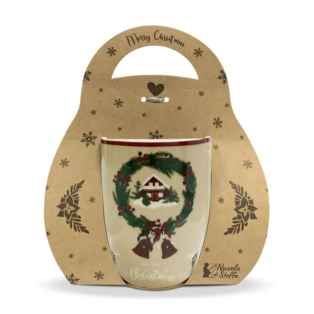 Tazza natalizia Nuvole di Stoffa Mug ceramica Holly Decoro Natale 350ml 6328