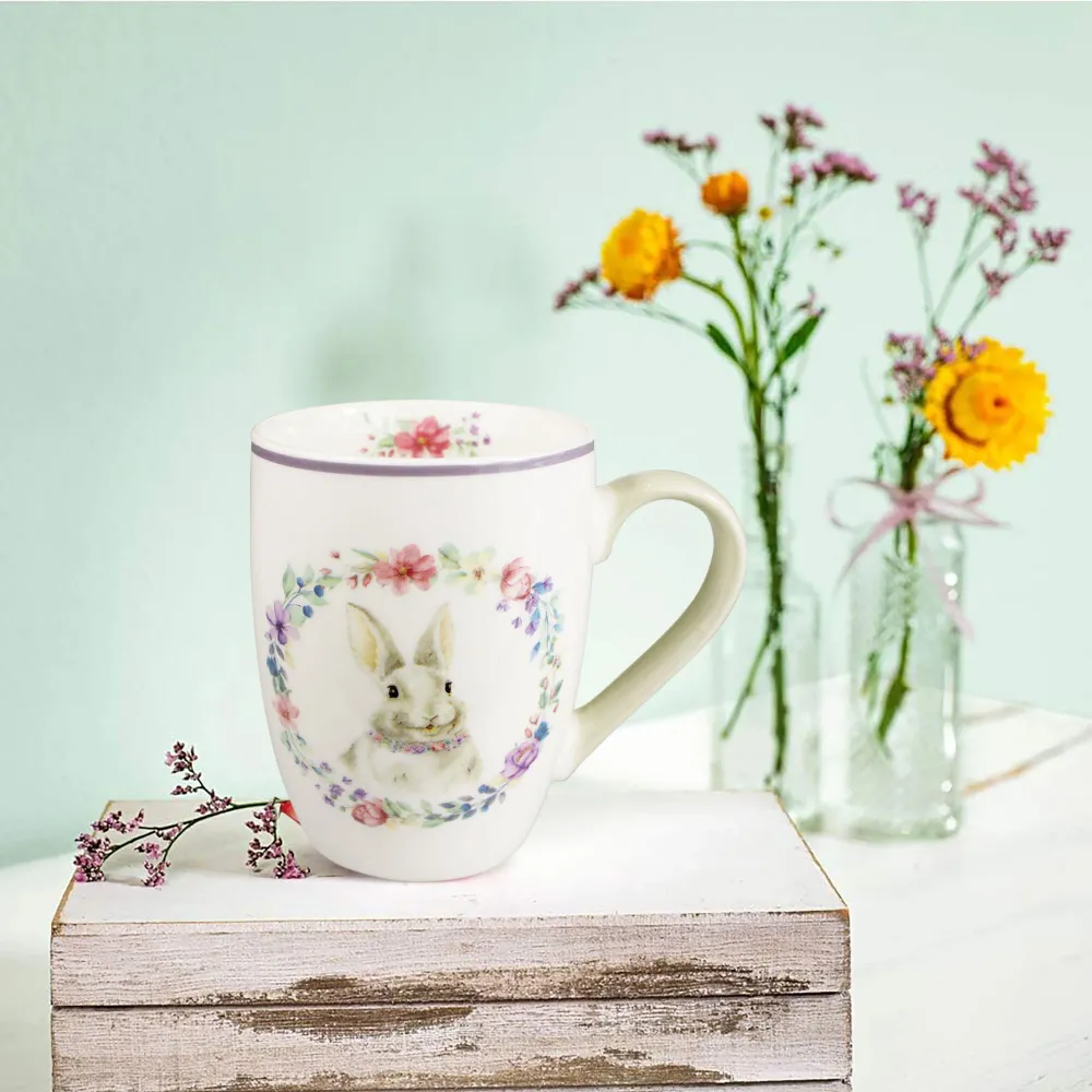 Tazza pasquale Nuvole di Stoffa Mug porcellana Decoro Pasqua Bunny 340ml 6645