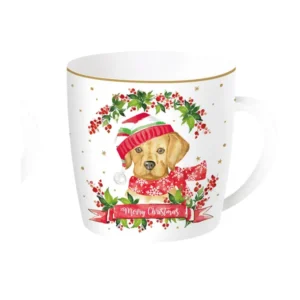 Tazza porcellana scatola di latta della collezione " Christmas dog" di Easy Life