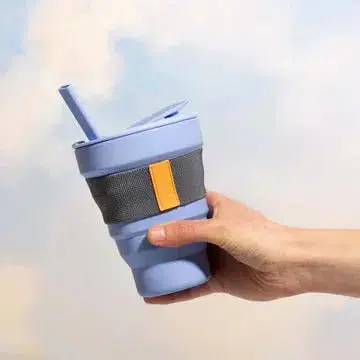 Tazza riutilizzabile/pieghevole. 16oz, lavanda blu