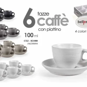 Tazzine da caffe' 100ml 6,5x5cm - confezione da 6 tazzine