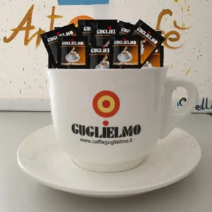 Tazzone caffè ceramica bianca con piatto