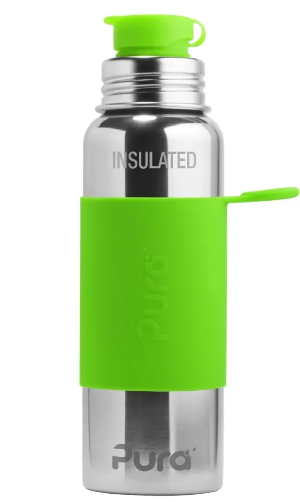 Pura Borraccia Thermos acciaio inox 650Ml Set verde 3 pezzi