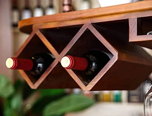 TCWDX Portabottiglie Europeo Legno massello/Bar Portabottiglie Creativo, Porta Bicchiere da Vino personalità invertita Por...