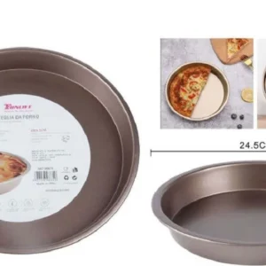 Teglia Da Forno Per Torte Dolci Crostate Stampo Acciaio Tortiera 24.5cm 98674