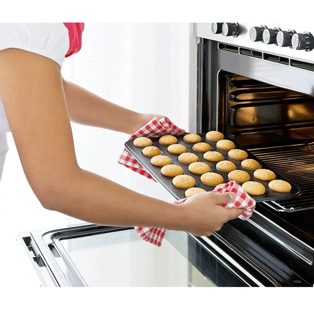 TEGLIA PER 24 MUFFIN MINI CUPCAKE ANTIADERENTE CON 96 PIROTTINI DOLCI TORTINI