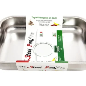 Teglia rettangolare 40cm inox 18/10 anti-aderente