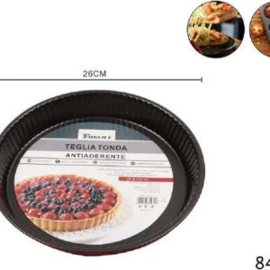 Teglia Stampo Tortiera Per Dolce Torta Antiaderente Rotondo 26 X 3.5 Cm 84439
