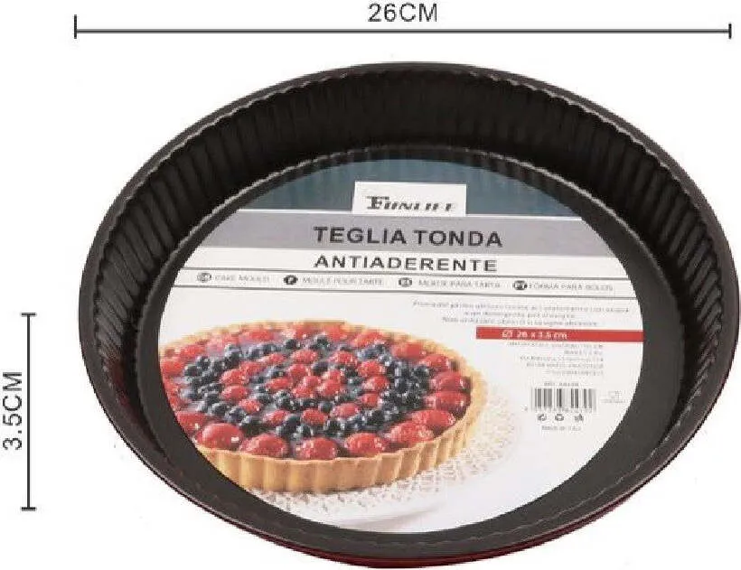 Teglia Stampo Tortiera Per Dolce Torta Antiaderente Rotondo 26 X 3.5 Cm 84439