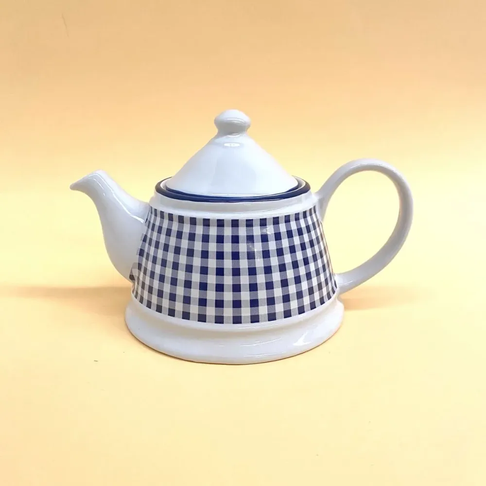 Teiera Ceramica Blu e Bianca 1L