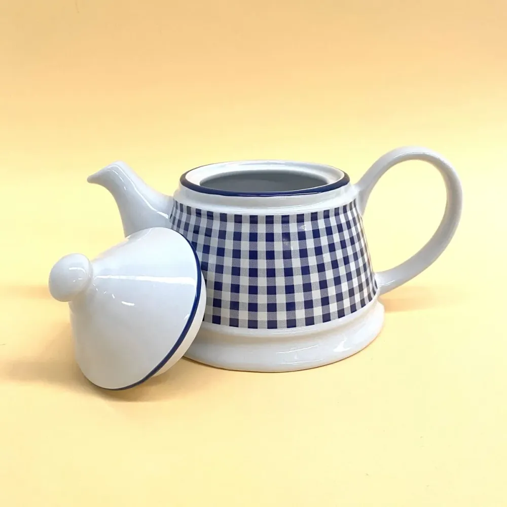 Teiera Ceramica Blu e Bianca 1L