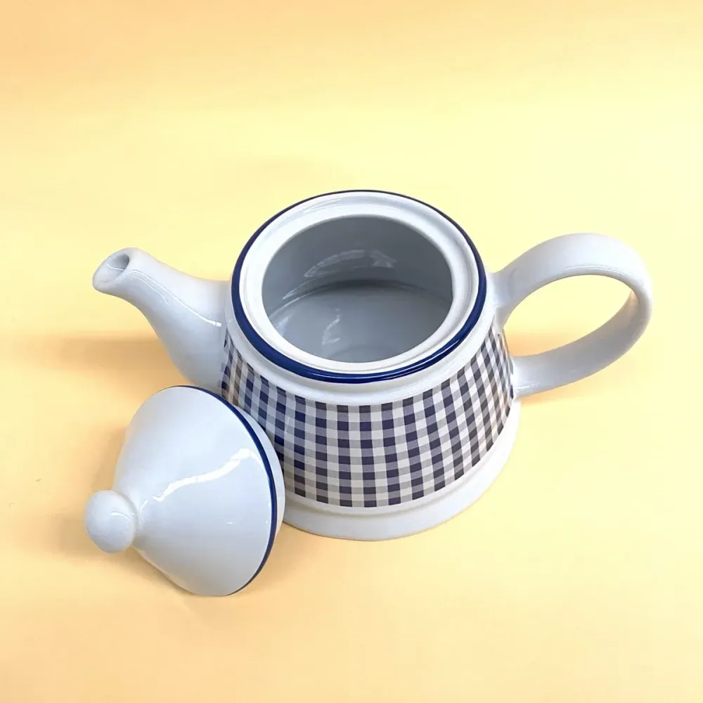 Teiera Ceramica Blu e Bianca 1L