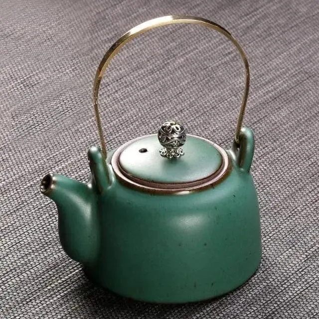 Teiera ceramica giapponese antica verde 250 ml