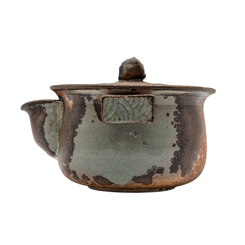 Teiera cinese con manico laterale (terracotta smaltata) # 95830