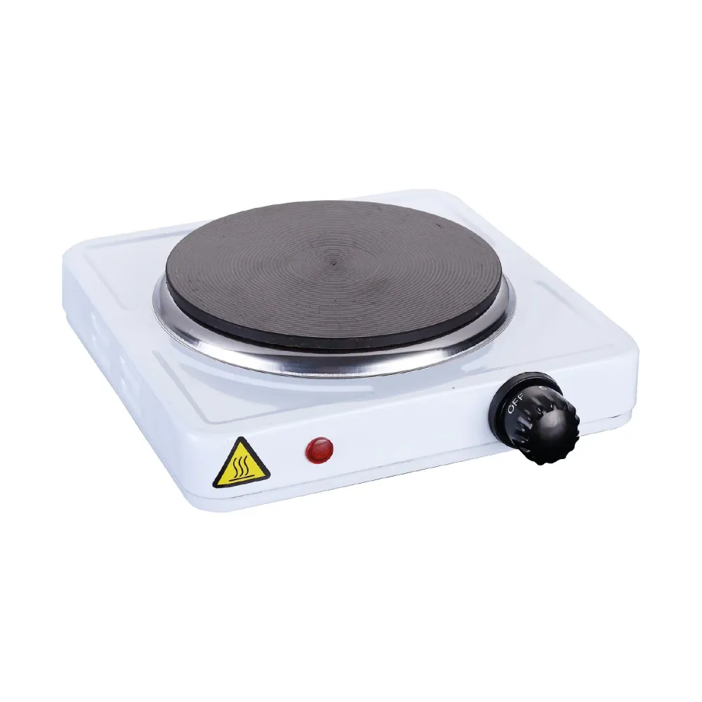 TekOne Fornello elettrico 1000W con piastra ghisa da 185mm bianco