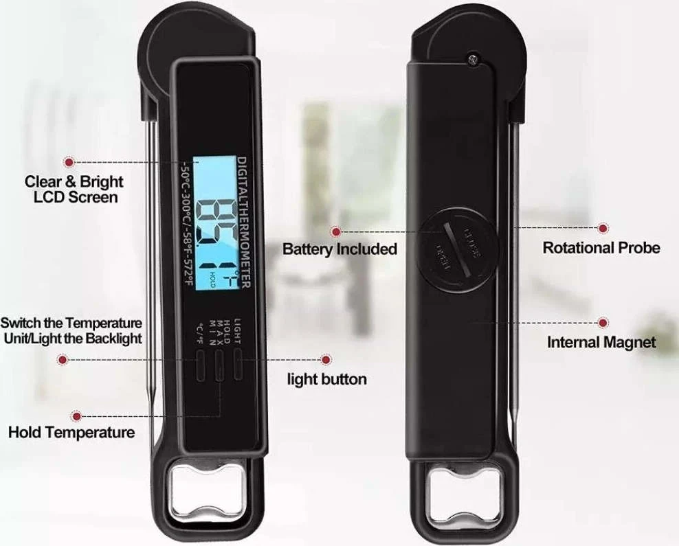 Termometro Da Cucina Digitale Con Sonda Alimenti Bevande -50° 300° C Tp-660