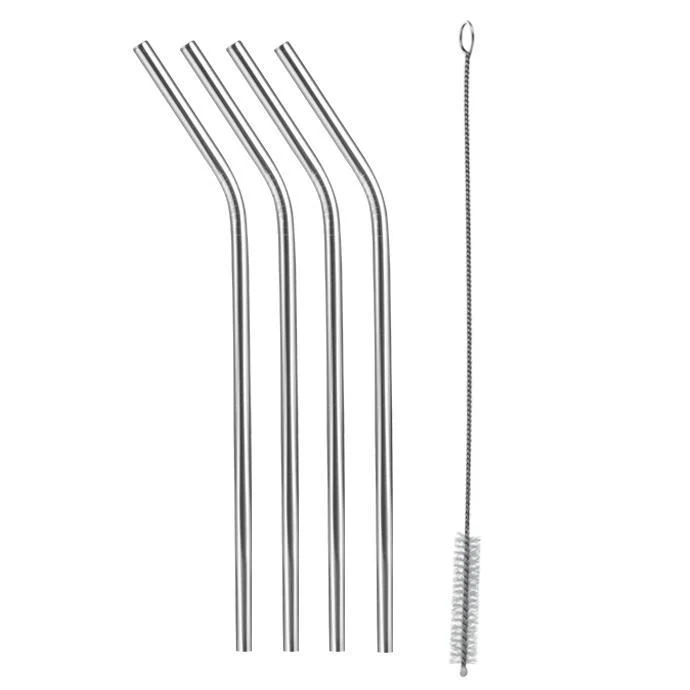 Tescoma Set 4 Cannucce Acciaio My Drink con Spazzola Pulizia
