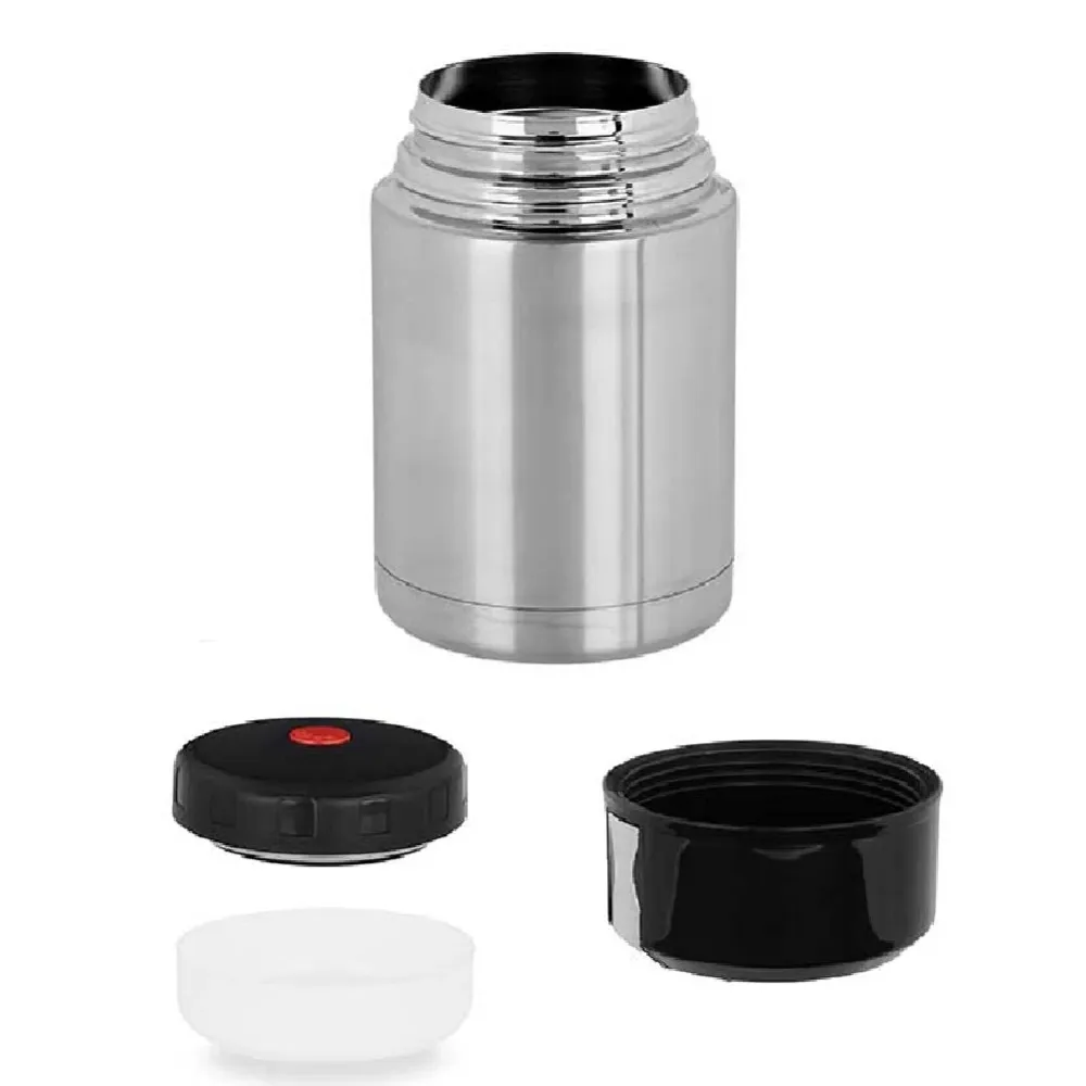 Thermos Porta Pranzo Acciaio Inox 1 Litro con Maniglia Tappo Vite e Valvola