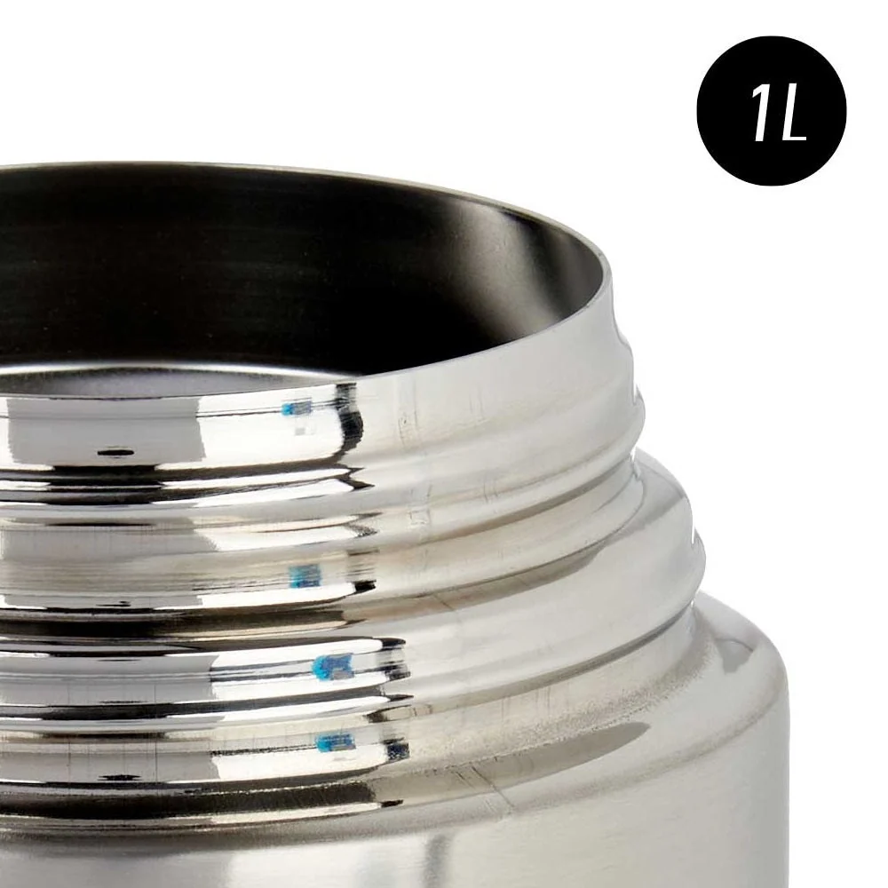 Thermos Porta Pranzo Acciaio Inox 1 Litro con Maniglia Tappo Vite e Valvola