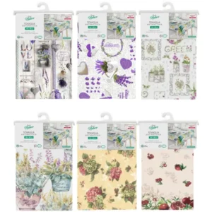 Tovaglia Antimacchia Floreale poliestere 140x180 cm Vintage per 6 Posti - Vesti Casa Nature Collection