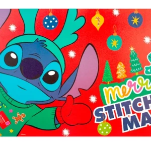 Tovaglietta stitch xmas rossa polipropilene decorata cm 45x30