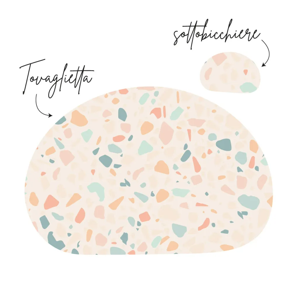 Tovagliette Sottopiatto Colorful Terrazzo - Cream