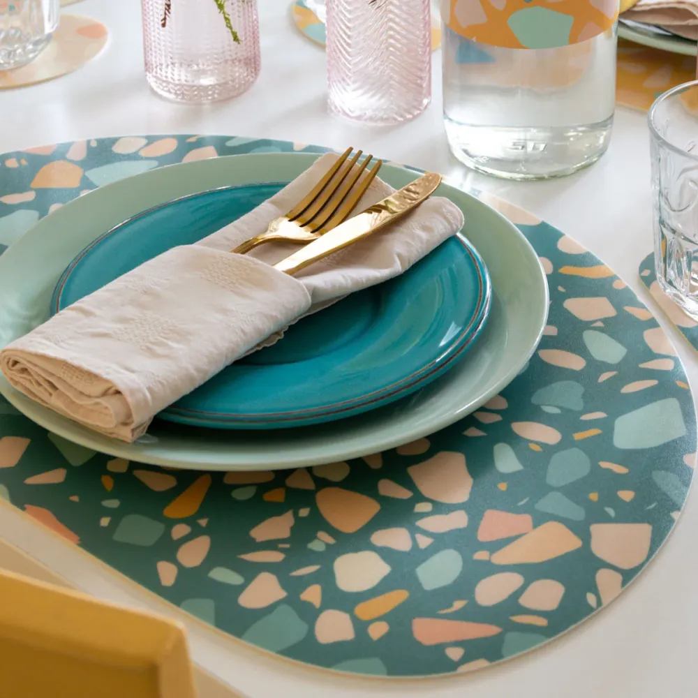 Tovagliette Sottopiatto Colorful Terrazzo - Cream