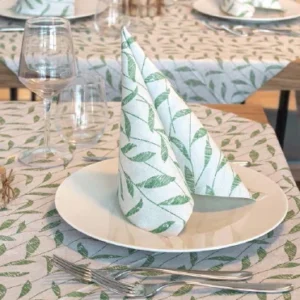 Tovaglioli 40x40 Spunlace Packservice Nuvola Foglie Verde 800 Pezzi