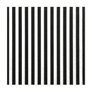 20 Tovaglioli di carta - Strisce bianco e nero