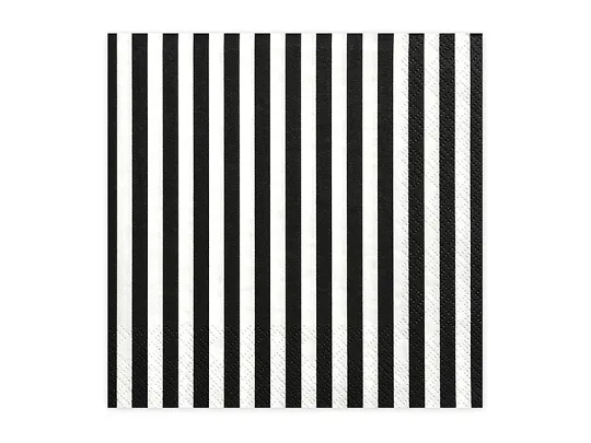 20 Tovaglioli di carta - Strisce bianco e nero