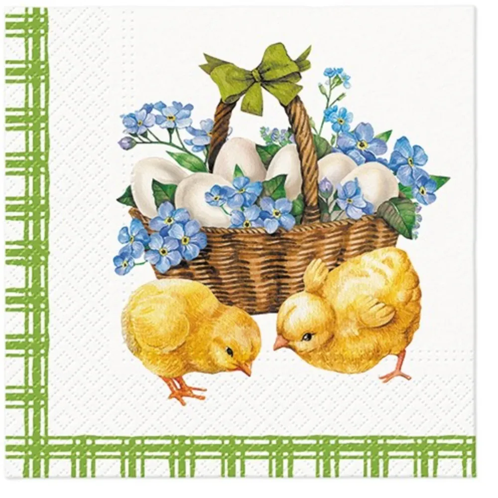 Tovaglioli pranzo 20x Gallini pasquali, 33x33 cm