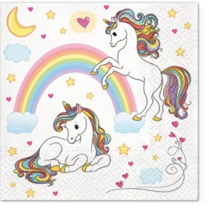 Tovaglioli Pranzo 20x Rainbow Party 33x33cm