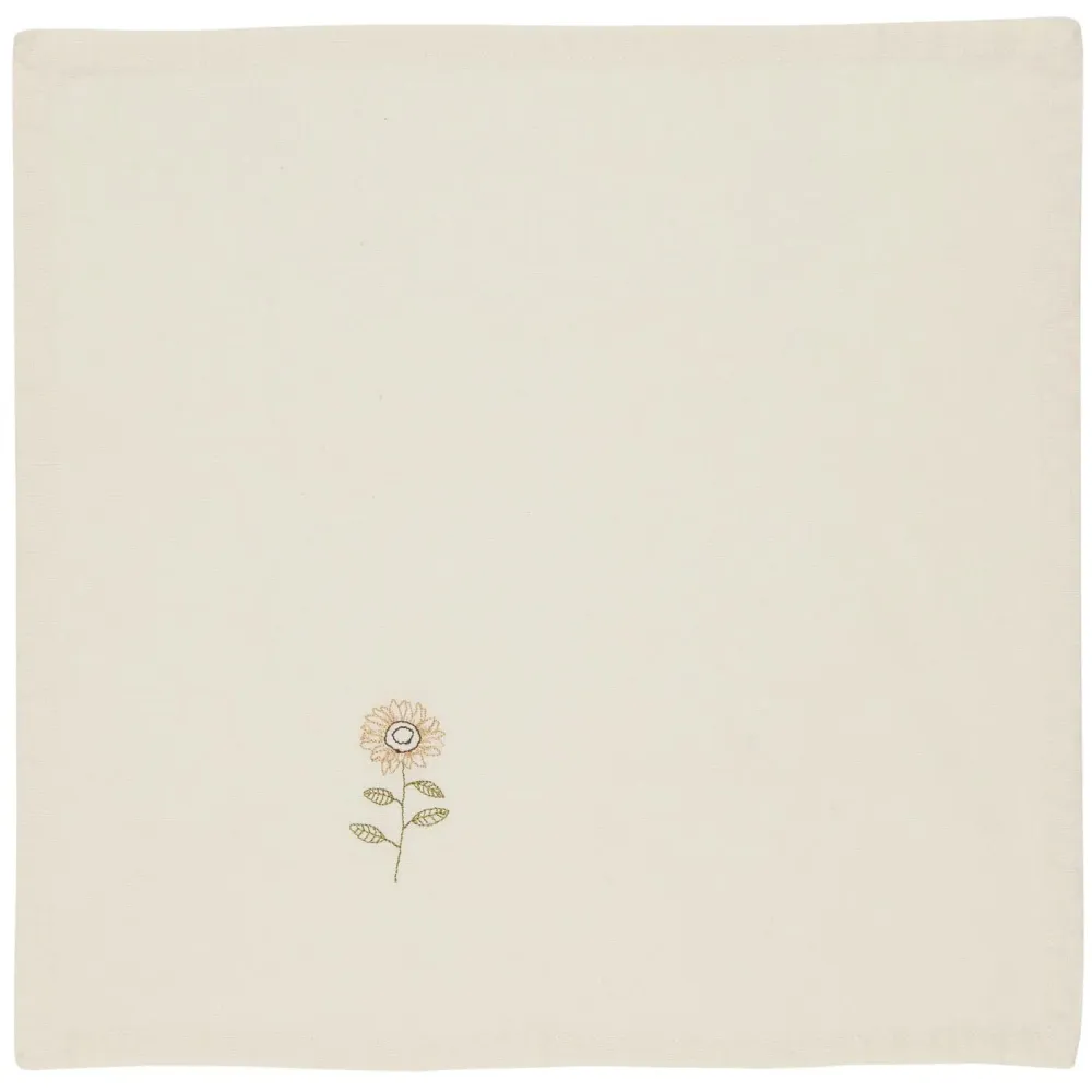 Tovagliolo di stoffa Flora crema al burro con girasole -Ib Laursen