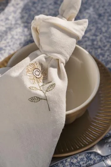 Tovagliolo di stoffa Flora crema al burro con girasole -Ib Laursen