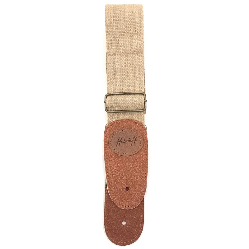 Tracolla Nylon con Terminali Pelle (Beige)