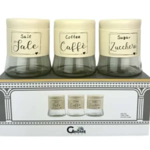 Tris barattoli 750ml caffe', zucchero e sale crema