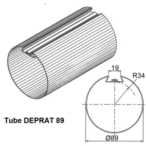 Tubo DEPRAT, Ø 62 mm x 0,6 mm, con bordo antigoccia | Lunghezza 2500 mm
