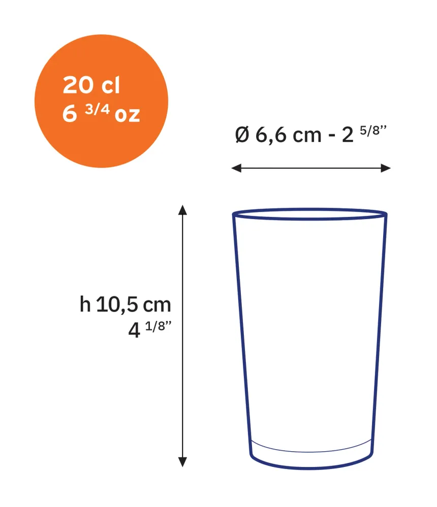 Unie - Bicchiere trasparente 20 cl (set da 6)