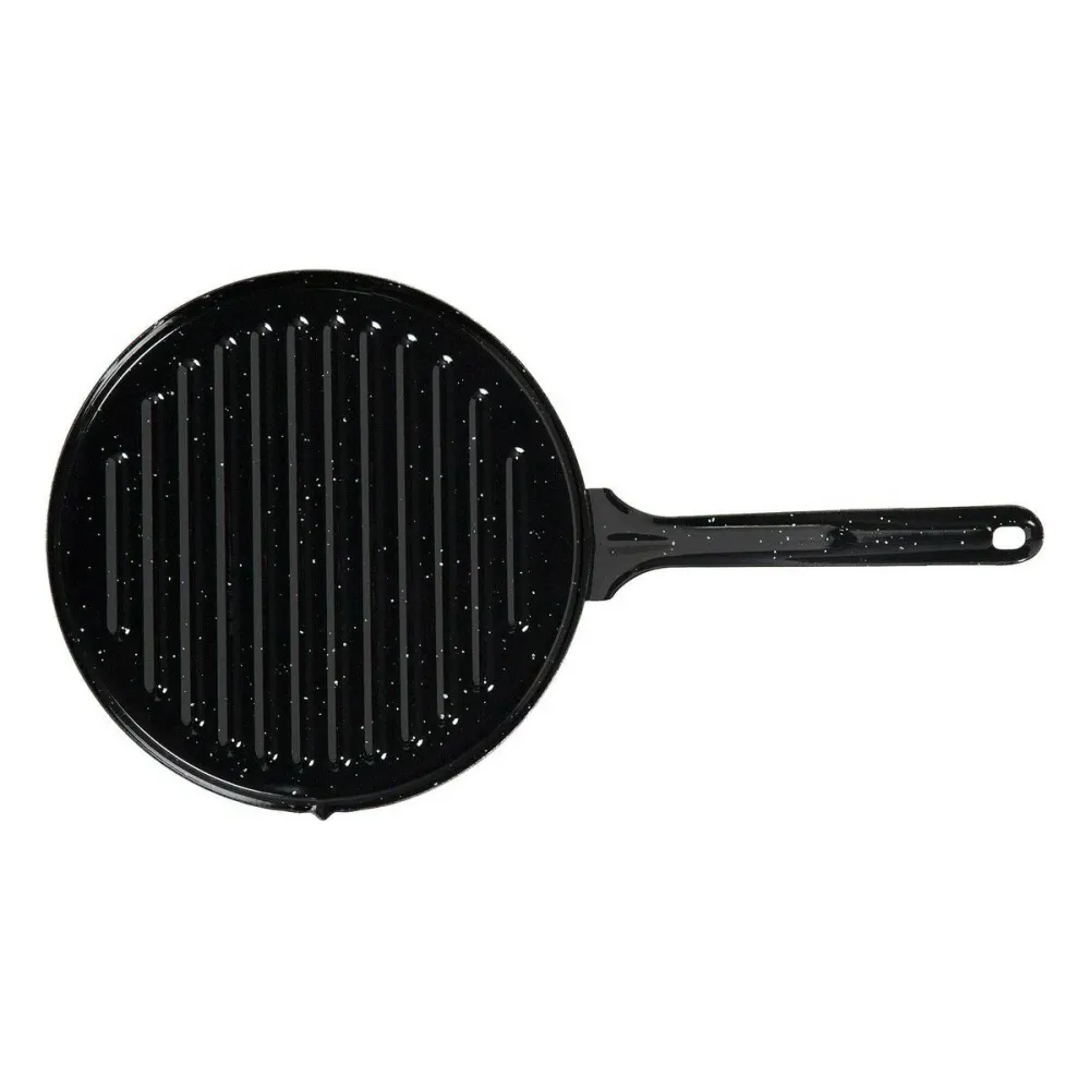 Griglia Vaello Rotonda Nero Acciaio Smaltato (Ø 24 cm)